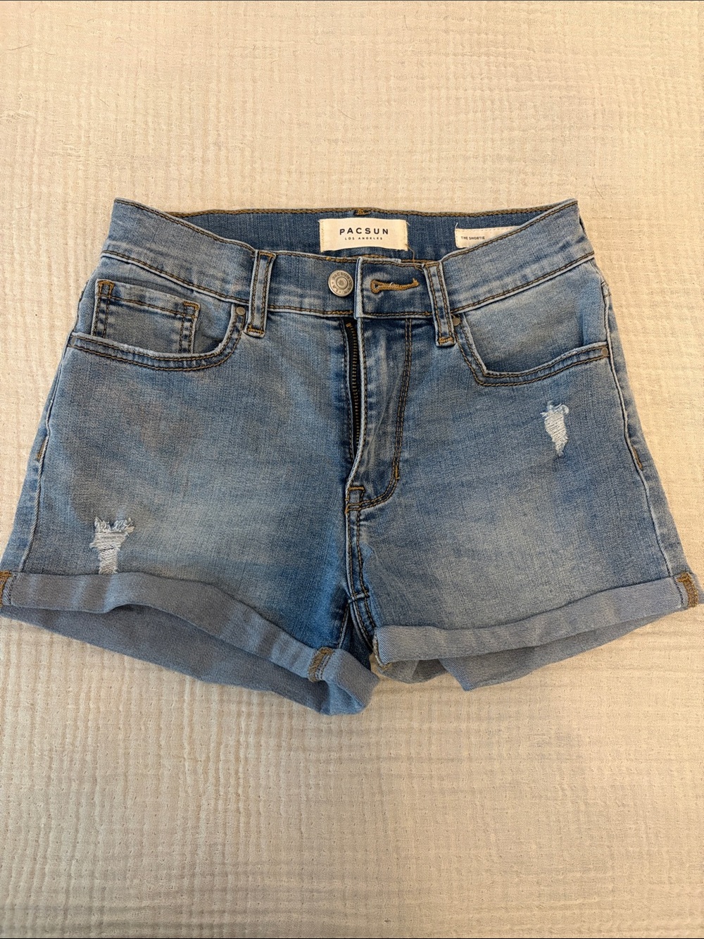 PacSun Light Wash Cuffed Denim Shorts